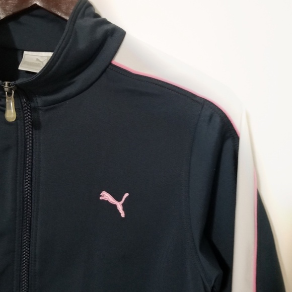 Puma Vintage Navy/Pink/White Zip Up Track Jacket - Picture 2 of 8